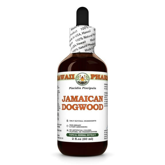Jamaican Dogwood (Piscidia Piscipula) Dry Bark ALCOHOL-FREE Liquid Extract. Expertly Extracted by Trusted HawaiiPharm Brand. Absolutely Natural. Proudly made in USA. Glycerite 2 Fl.Oz
