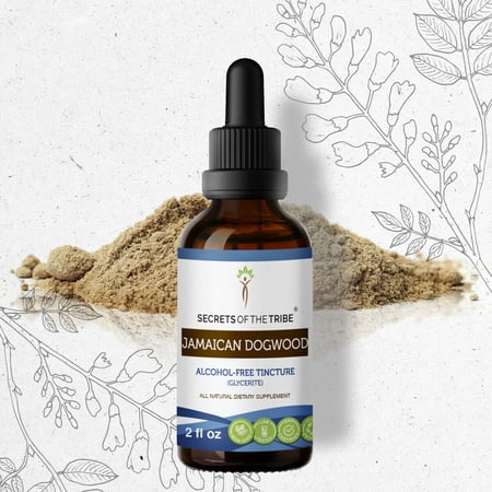 Jamaican Dogwood Tincture Alcohol-FREE Extract, Wildcrafted Jamaican Dogwood (Piscidia Piscipula) Dried Bark 2 oz