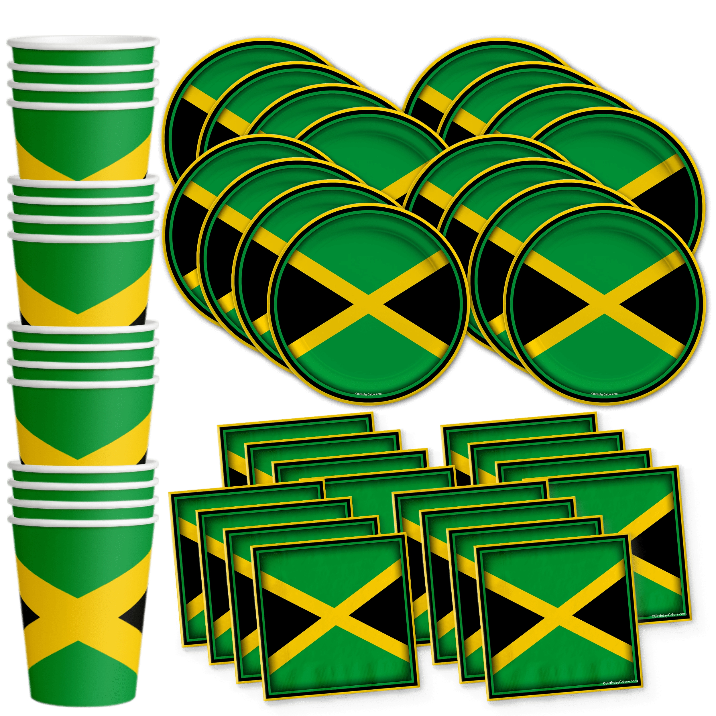 Jamaican Flag Birthday Party Supplies Set Plates Napkins Cups Tableware