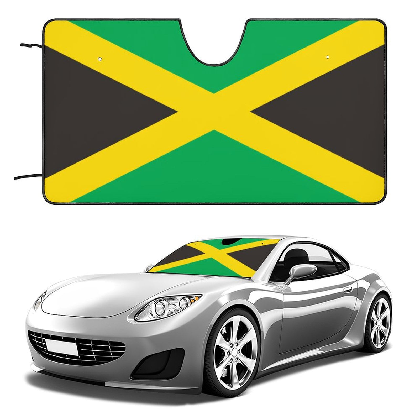 Jamaican Flag Car Sun Shade Windshield Folding Block Sun Visor Auto Sunshade for Car Keep Your