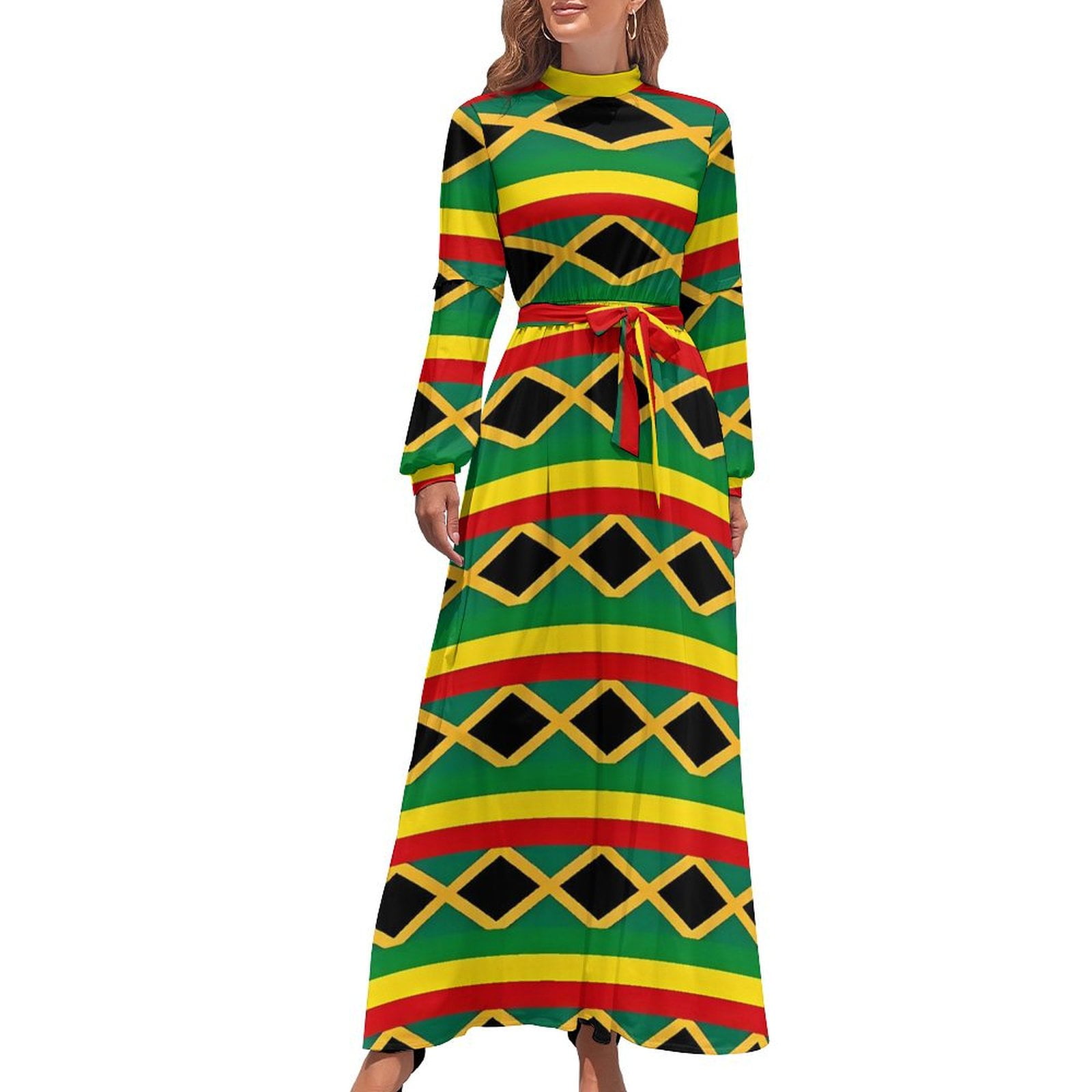 Jamala Yellow Multicolor Pleat Dress