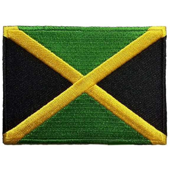Jamaican Flag - Embroidered Sew On Patch 3 1/2" X 2 1/2"