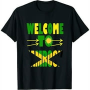 Jamaican Flag In Jamrock, Welcome To Jamrock/Jamaica Womens T-Shirt Black