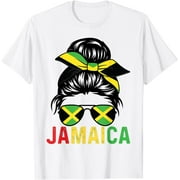 Jamaican Flag Jamaican Clothing Jamaica Messy Bun Jamaica T-Shirt