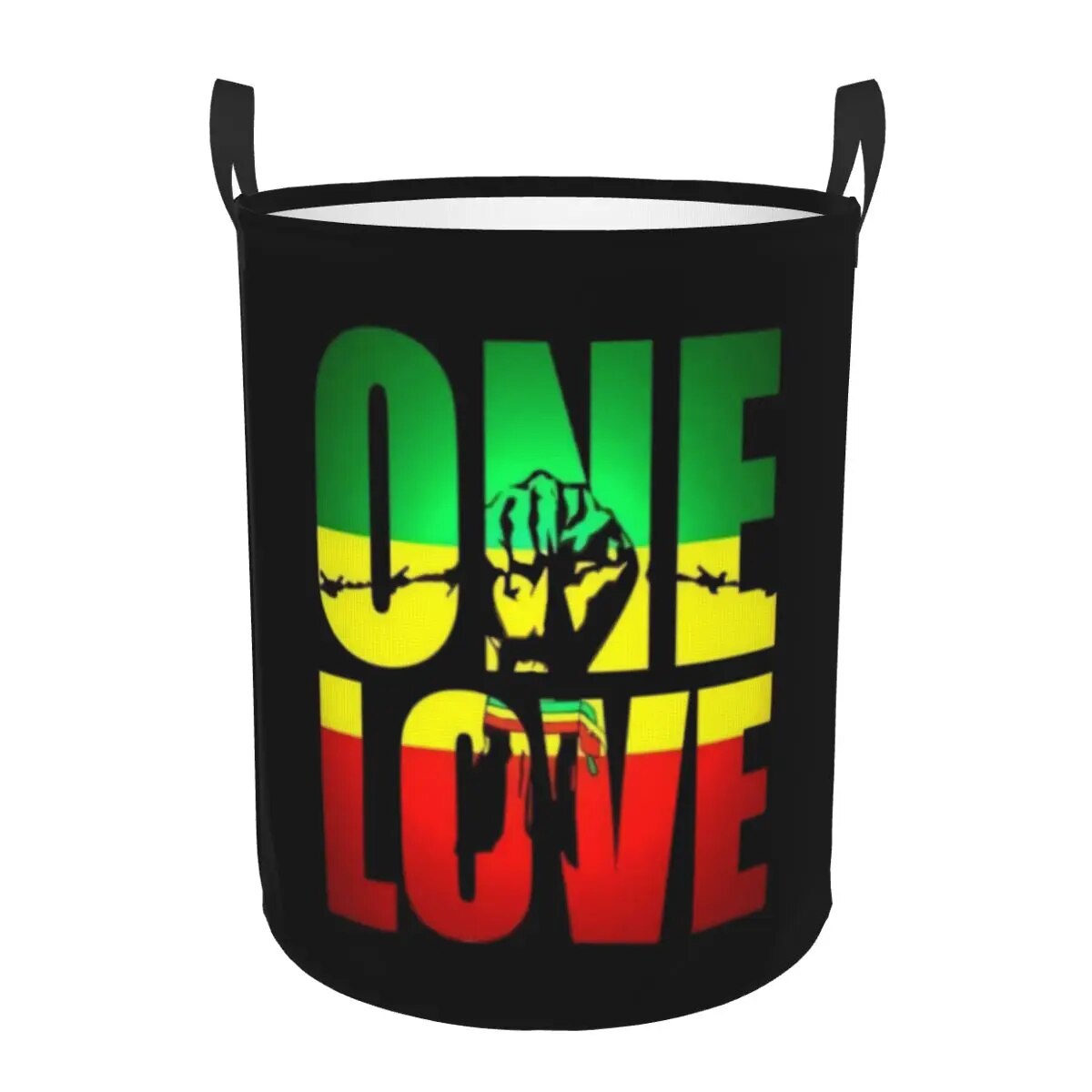 Jamaican Flag Laundry Basket Collapsible Large Capacity Clothing