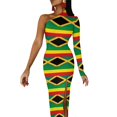 thumbnail image 1 of Jamaican Flag Long Dress Female Love for Jamaica Aesthetic Maxi Dress Autumn Elegant Bodycon Dresses High Slit Design Vestidos, 1 of 2
