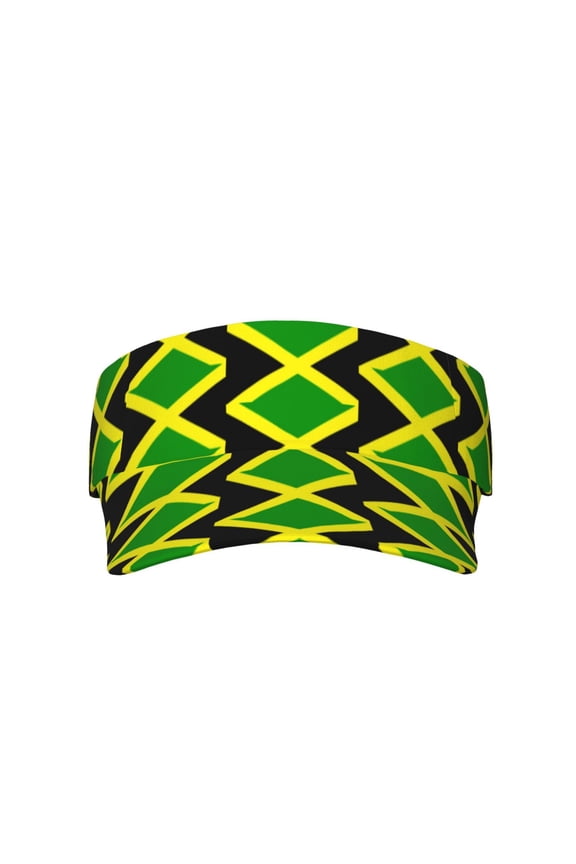 Jamaican Flag Pattern Sports Sun Visor Hats Adjustable Sun Visor Caps For Women And Men