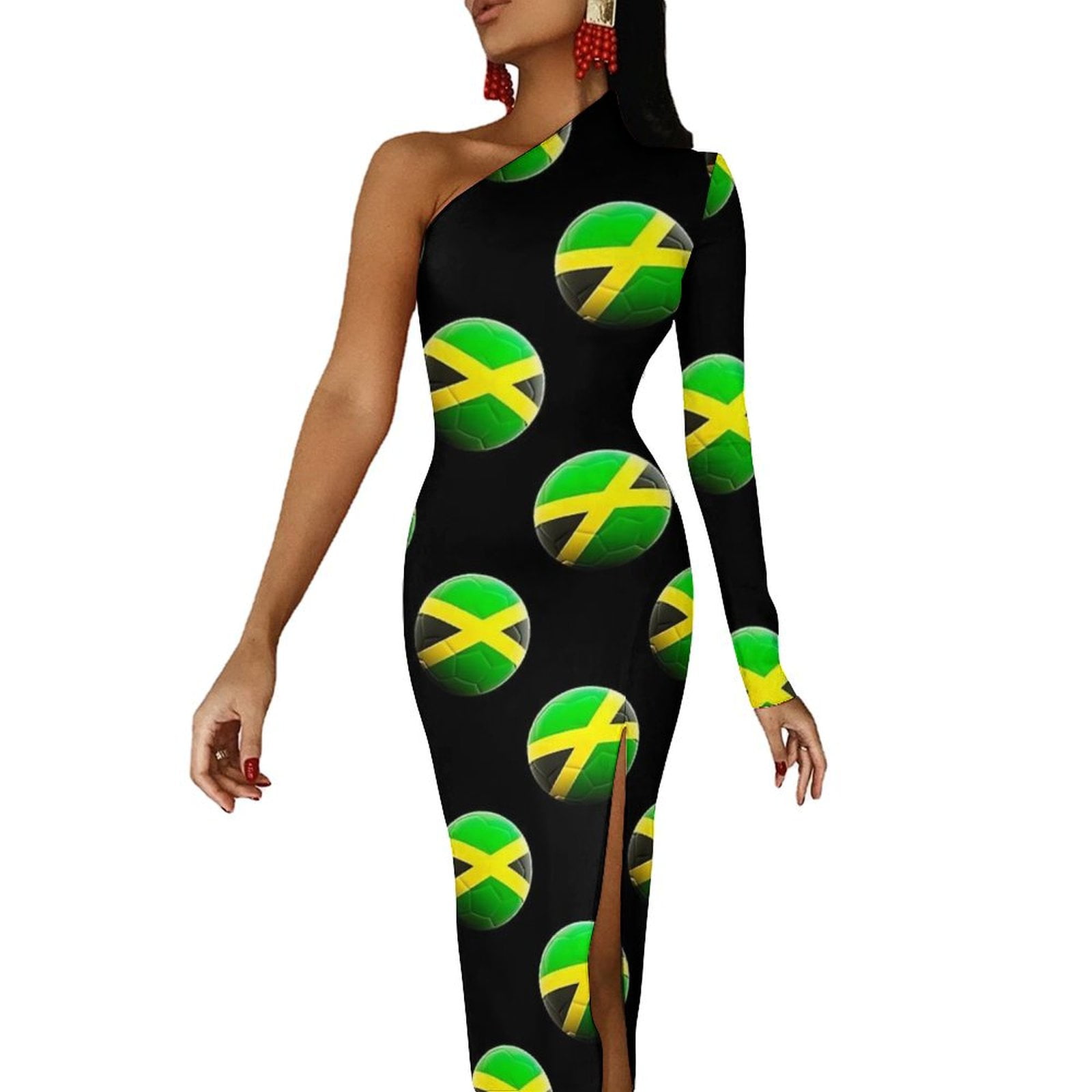 Jamaican Flag Roundel Air Force Bodycon Dress Womens Night Club Maxi Dress One Shoulder Aesthetic Custom Dresses Gift - Walmart.com Jamaican Flag Roundel Air Force Bodycon Dress Womens Night Club Maxi Dress One Shoulder Aesthetic Custom Dresses Gift - Walmart.com