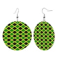thumbnail image 1 of Jamaican Flag Stripe Dangle Round Lightweight Drop Circle Earrings For Women, 1 of 6