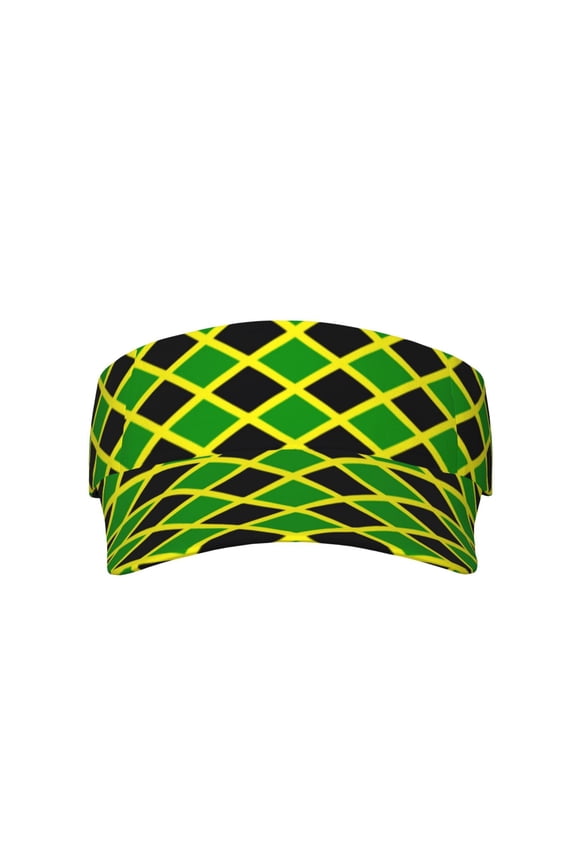 Jamaican Flag Stripe Sport Visor Hats Sun Protection Outdoor Activity For Women Men
