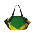 thumbnail image 1 of Jamaican Flag Vintage 2-in-1 Foldable Picnic Blanket Tote Bag Shoulder Handbag, Large Circular Outdoor Mat for Beach Camping Park, 1 of 5