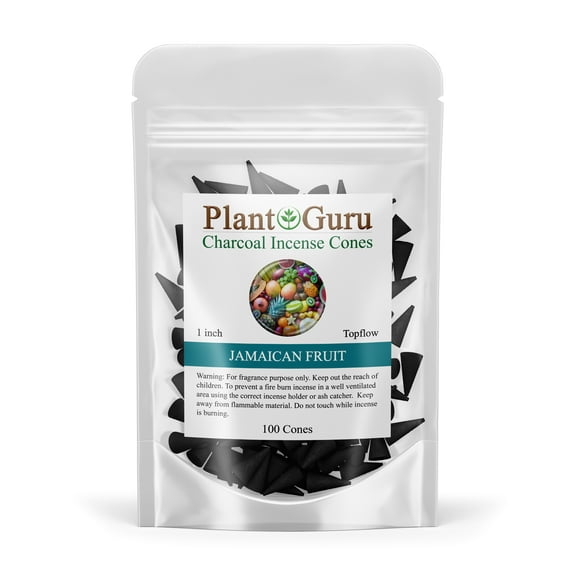 Jamaican Fruit Charcoal Incense Cones 1" TOPFLOW - 100 Pack - Natural Scented Cones Handmade Hand Dipped