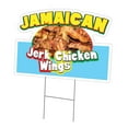 thumbnail image 1 of Jamaican Jerk Chicken Wings 18" x 24" Yard Sign & Stake | Advertise Your Business | Stake Included Double Sided Image | Made in The USA, 1 of 3