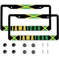 thumbnail image 1 of Jamaican License Plate Frames - 2Pcs  Flag License Plate Holder Aluminium Alloy Decor Car Accessories  Flag for Car Tag Fits Standard Us Canada Vehicles for Men Women 2Hole with Screws, 1 of 14