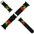 Jamaican Lion Flag Pattern Bands Compatible With Apple Watch Band Silicone Wristband Strap