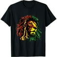 thumbnail image 1 of Jamaican Lion Jamaican Rasta Flag Lion Of Judah Reggae Music T-Shirt, 1 of 4