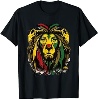 Jamaican Lion Jamaican Rasta Flag Lion Of Judah Reggae Music T-shirt 