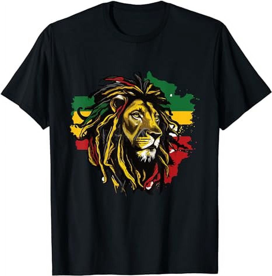 Lion Of Judah Langarm T-Shirt Rasta Rastafari Reggae Bob Marley