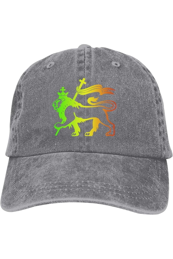 Jamaican Lion Symbol Baseball Cap Vintage Adjustable Washed Hats Cowboy Hats Denim Dad Hat for Men Women Boy Girl