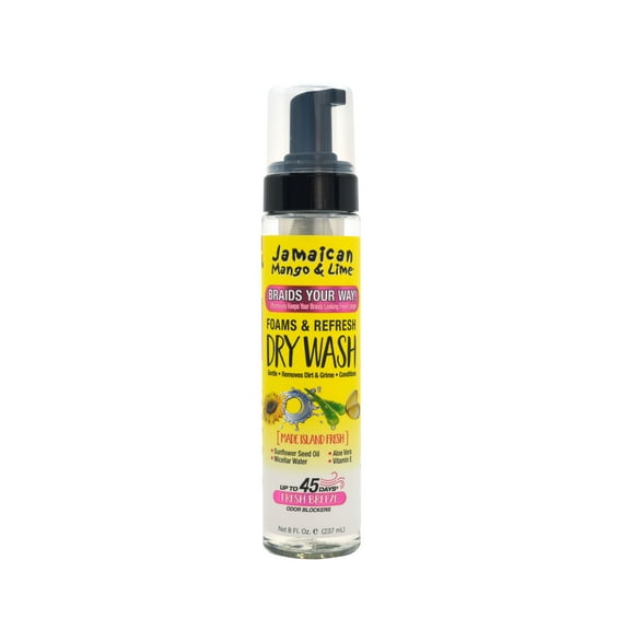Jamaican Mango & Lime Foams Braid Your Way 8 fl. oz., Micellar Water Refresh Dry Wash, Unisex