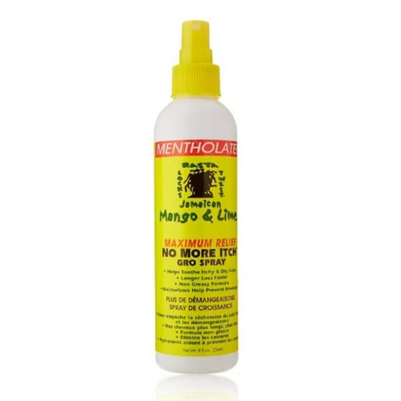 Jamaican Mango & Lime Maximum Relief No More Itch Gro Spray 8 oz, Hair & Scalp Treatment, Dry Hair
