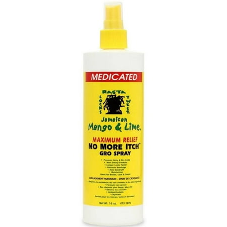 Jamaican Mango & Lime No More Itch Gro Spray, Maximum Relief 16 oz - (Pack of 4)