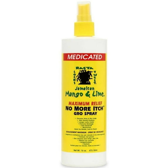 Jamaican Mango & Lime No More Itch Gro Spray, Maximum Relief 16 oz - (Pack of 4)