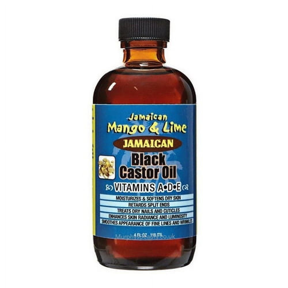 Jamaican Mango and Lime Black Castor Oil with Vitamins A D and E, 4 Oz, 3 Pack