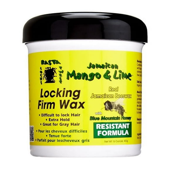 Jamaican Mango and Lime Locking Firm Hair Wax Extra Hold With Real Beeswax And Honey, 16 oz, 6 Pack