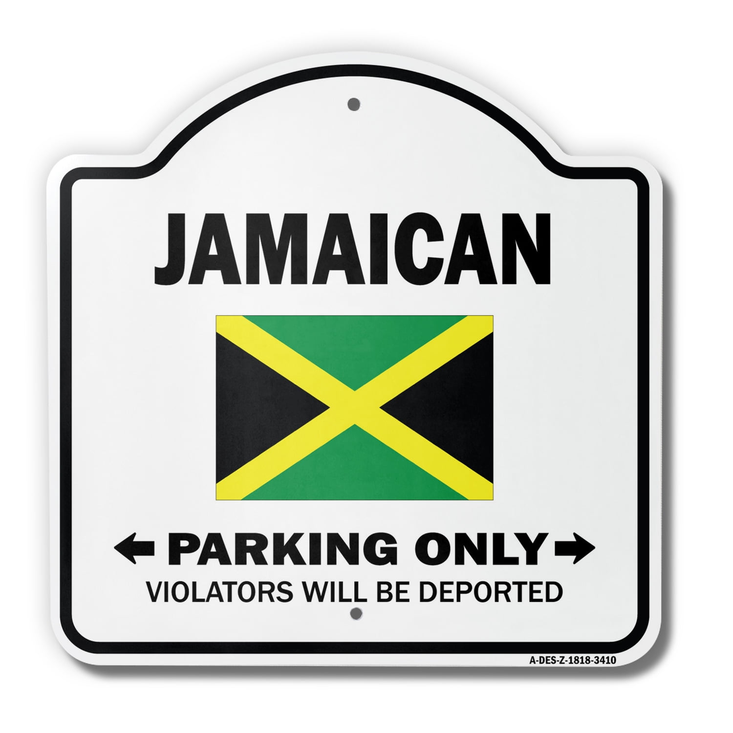 Jamaican Parking 18" X 18" HeavyGauge Aluminum Architectural Sign