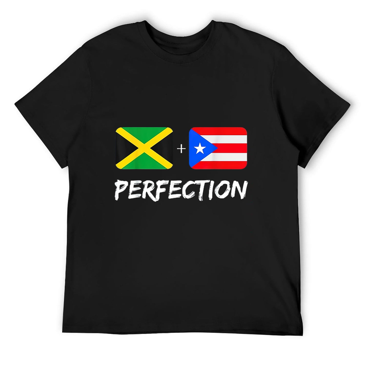 Jamaican Plus Puerto Rican Perfection Mix Heritage Flag TShirt Black