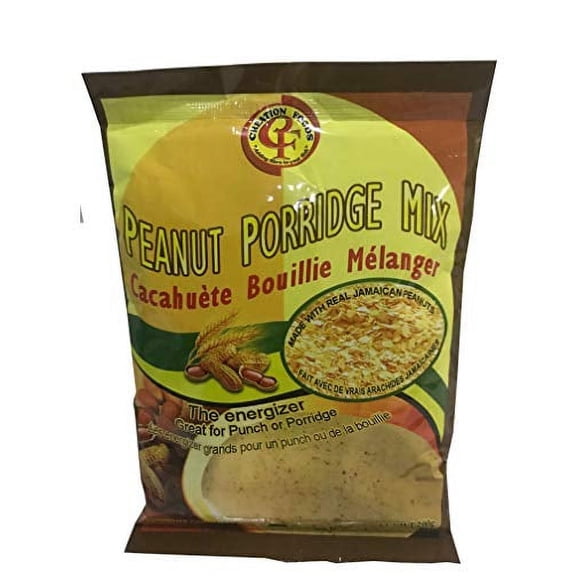 Jamaican Porridge Mix by Creation Foods - Nutritional and Energizing Hot or Cold Morning Cereal (Peanut Porridge Mix, 6 Pack)