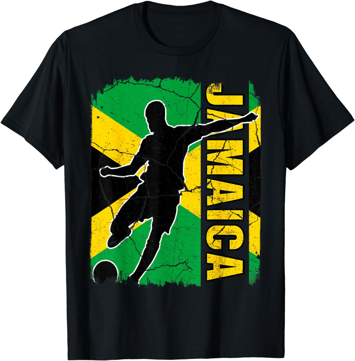 T-Shirt Homme Jamaica Black - 100% Coton - Imprimé Haut De Gamme - Coupe Classique Round Neck