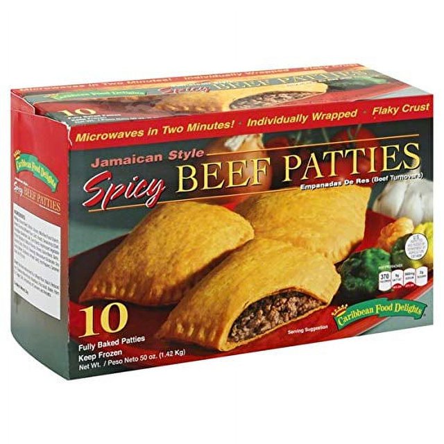 Jamaican Style Patties, Baked (Spicy), individually Wrapped Patties (10