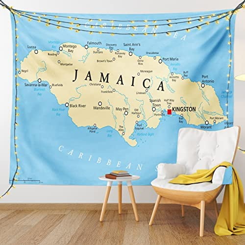 Jamaican Tapestry, Map Of Jamaica Caribbean Sea Important Locations In 