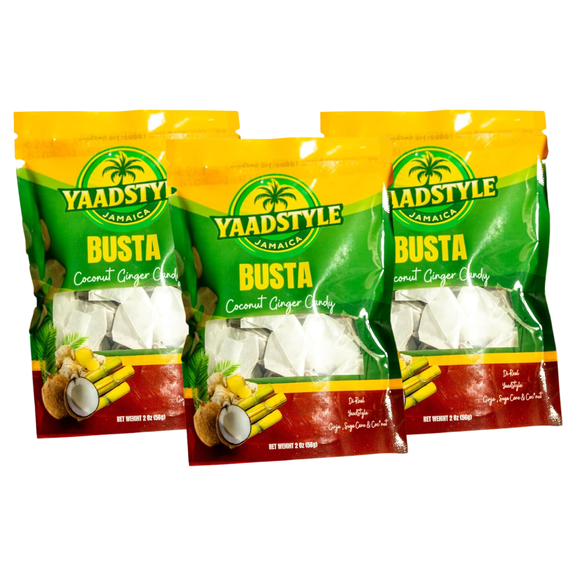 Jamaican YaadStyle Busta Coconut Ginger Candy 2oz Pack of 3