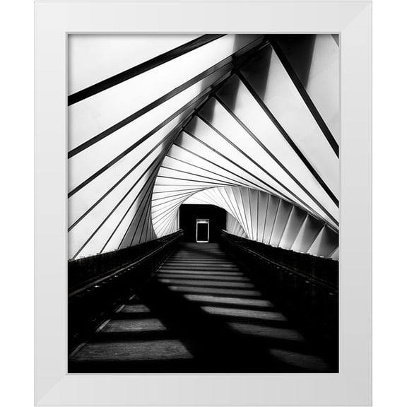 Jamal, Khalid 15x18 White Modern Wood Framed Museum Art Print Titled - Twisted Shadows