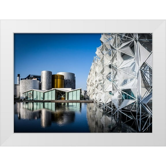 Jamal, Khalid 24x18 White Modern Wood Framed Museum Art Print Titled - The Art Of Lines