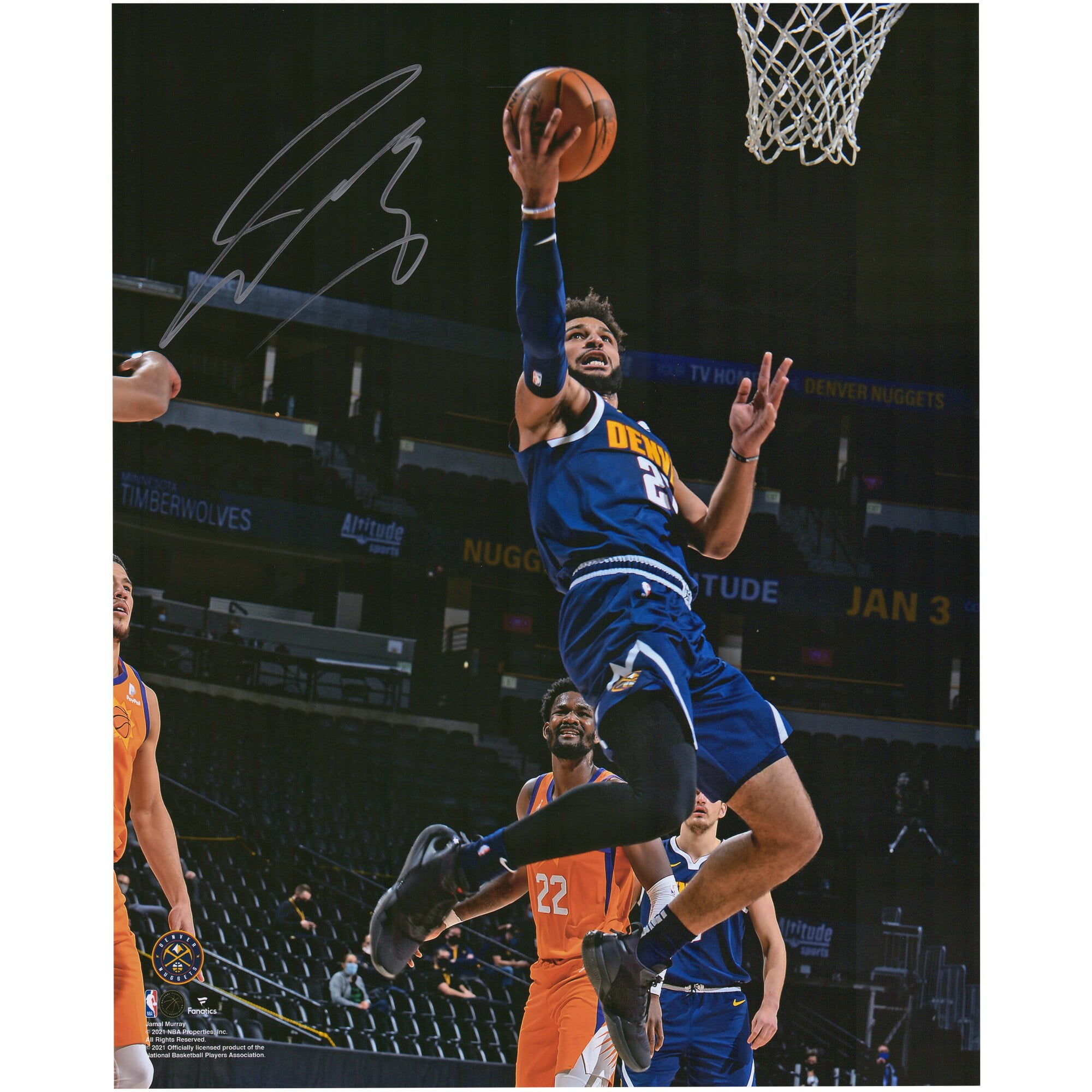 Kevin Durant Phoenix Suns Autographed 16 x 20 Layup Versus Mason Plumlee  Spotlight Photograph