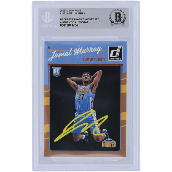 Jamal Murray Denver Nuggets Autographed 2016-17 Panini Donruss Rated Rookie Yellow Ink #157 Beckett Fanatics Witnessed Authenticated Rookie Card - Fanatics Authentic Certified