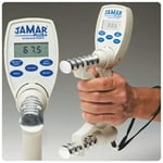 Jamar Plus Digital Hand Dynamometer, Lightweight Electronic Evaluation Tool Measures PSI, Max Force Indicator to Measure Grip Strength, Calibrated, Cordless Easy Squeeze Adjustable Exerciser
