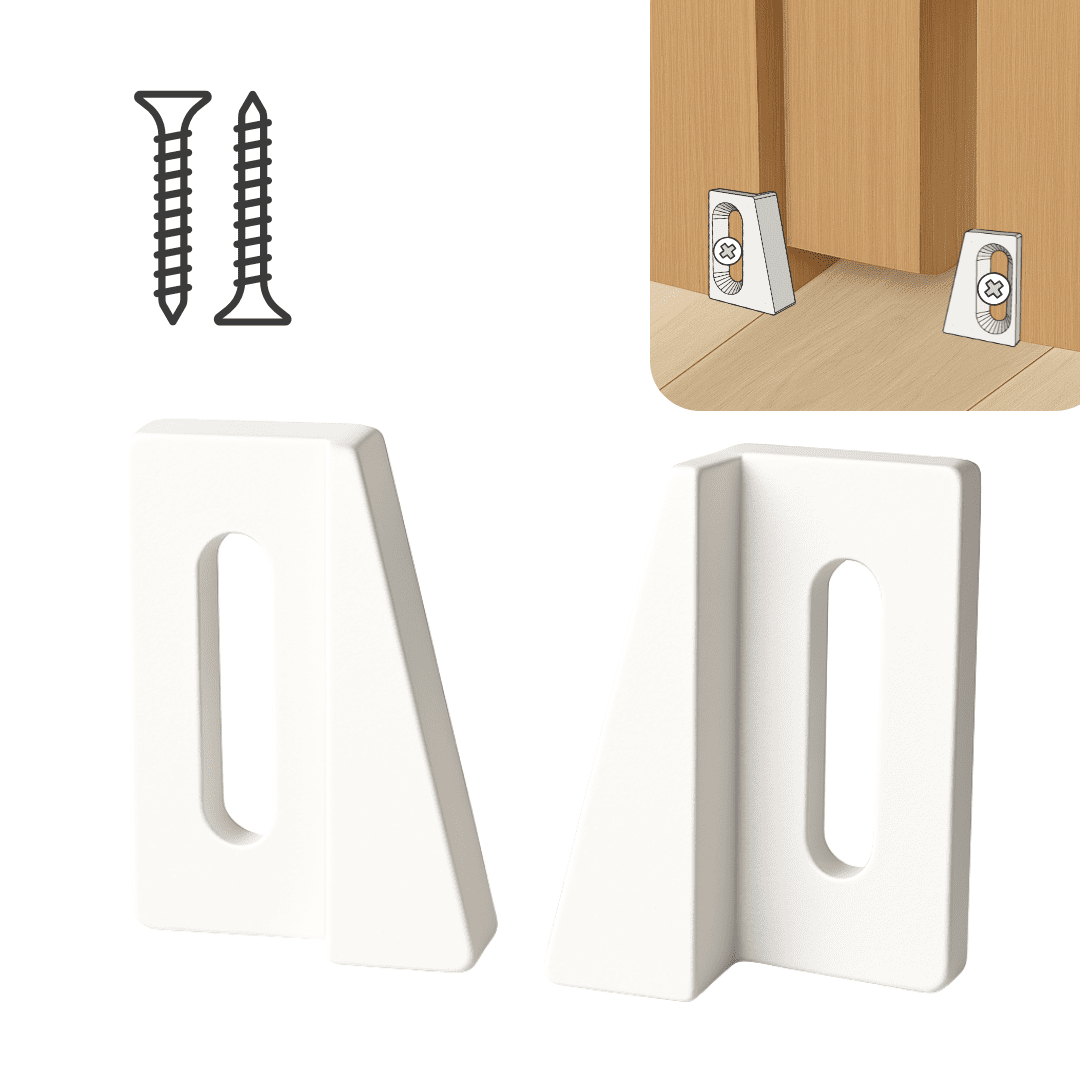 Jamb Mounted Pocket Door Bottom Guide Bracket - 3 Pairs (White ...