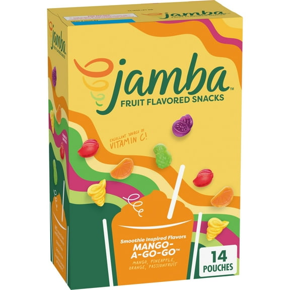 Jamba Fruit Flavored Snacks, Mango-A-Go-Go, Gluten Free Snack, 16.8 oz (14 Pouches)