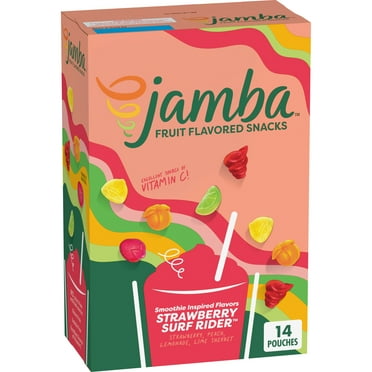 Jamba Fruit Flavored Snacks, Strawberry Surf Rider, Gluten Free, 16.8 oz (14 Pouches)