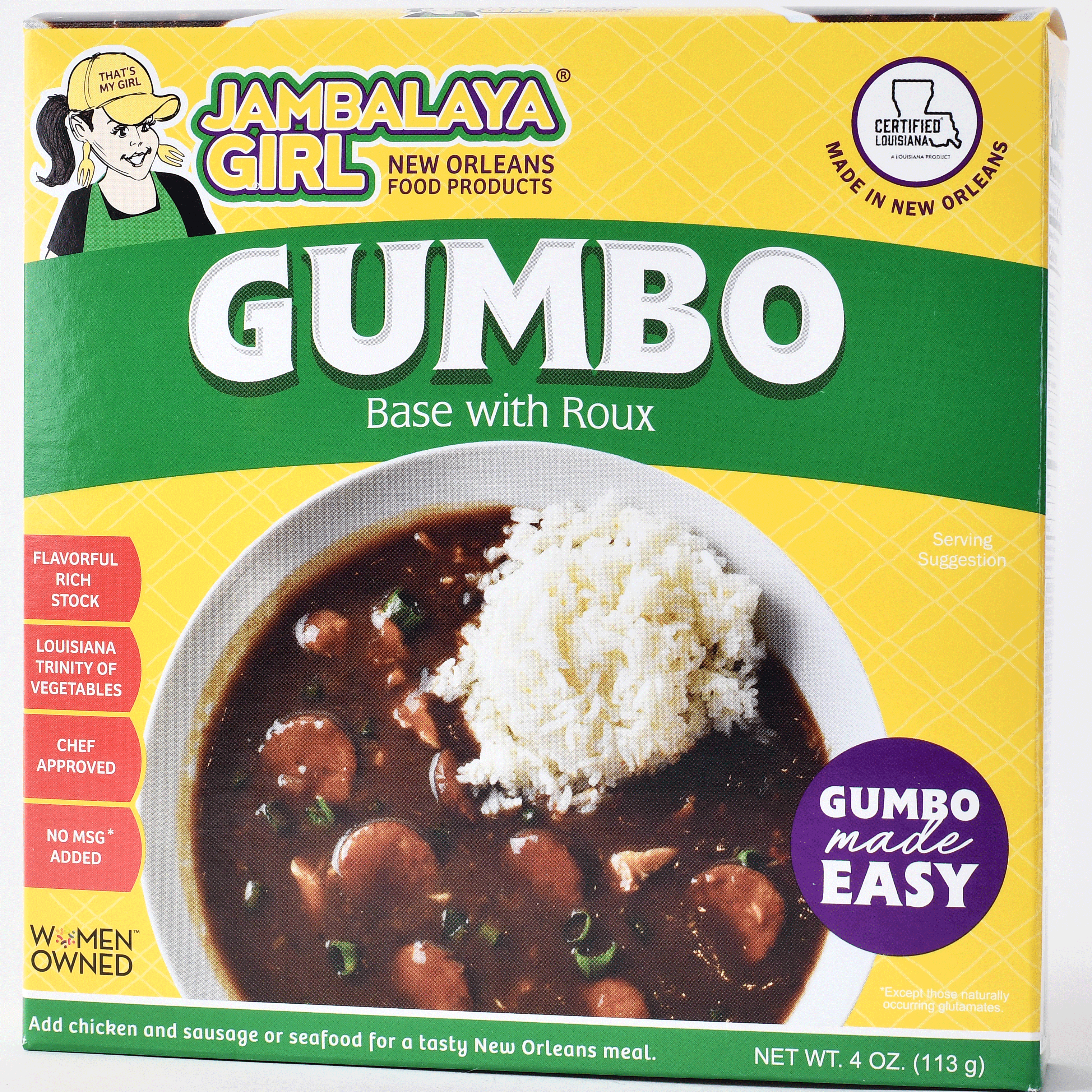 Jambalaya Girl Gumbo Base With Roux 4 Oz. Dry Packaged Meal