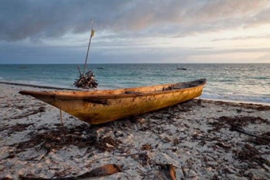 Jambiani Zanzibar Tanzania Canoe on the Beach at Sunrise Canvas Art - Charles O Cecil DanitaDelimont (38 x 25)