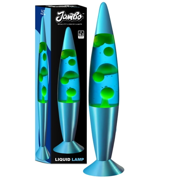 Jambo 16" Liquid Motion Liquid Lamp with Blue Base/Blue Liquid Yellow Wax