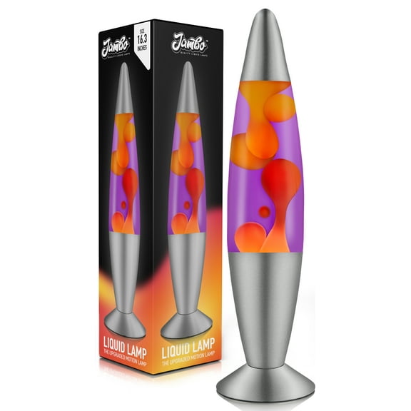 Jambo 16-inch Liquid Lamp with Yellow/Orange Wax and Purple Liquid