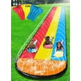 thumbnail image 1 of Jambo 20' Extra Long Triple Lane Slip Splash and Slide Updated - with 3 Body Boards, Water Slide with Advanced Sprinklers System | Backyard Waterslide Outdoor Water Toys Slides for Kids, 1 of 10