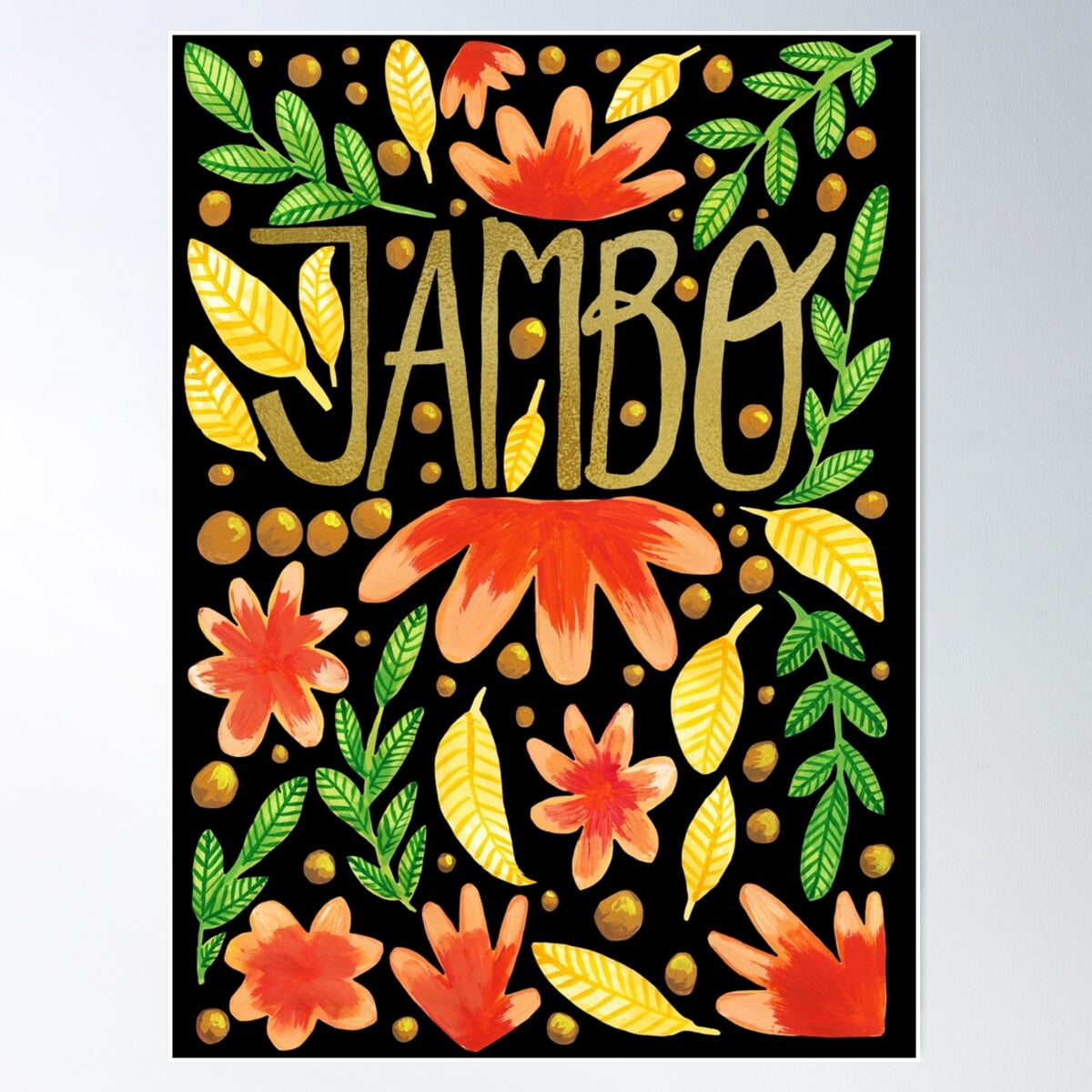 Jambo Everyone - Africa Swahili Quote Poster Wall Art, Modern Wall Decor  For Living Room Bedroom, 24x36 UNFRAMED - Walmart.com
